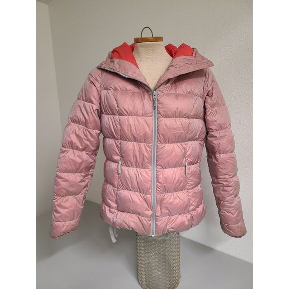 Eddie Bauer Goose Down 550 Pink Red Puffer Coat SMALL Petite Ski Winter Snow S - Picture 8 of 8
